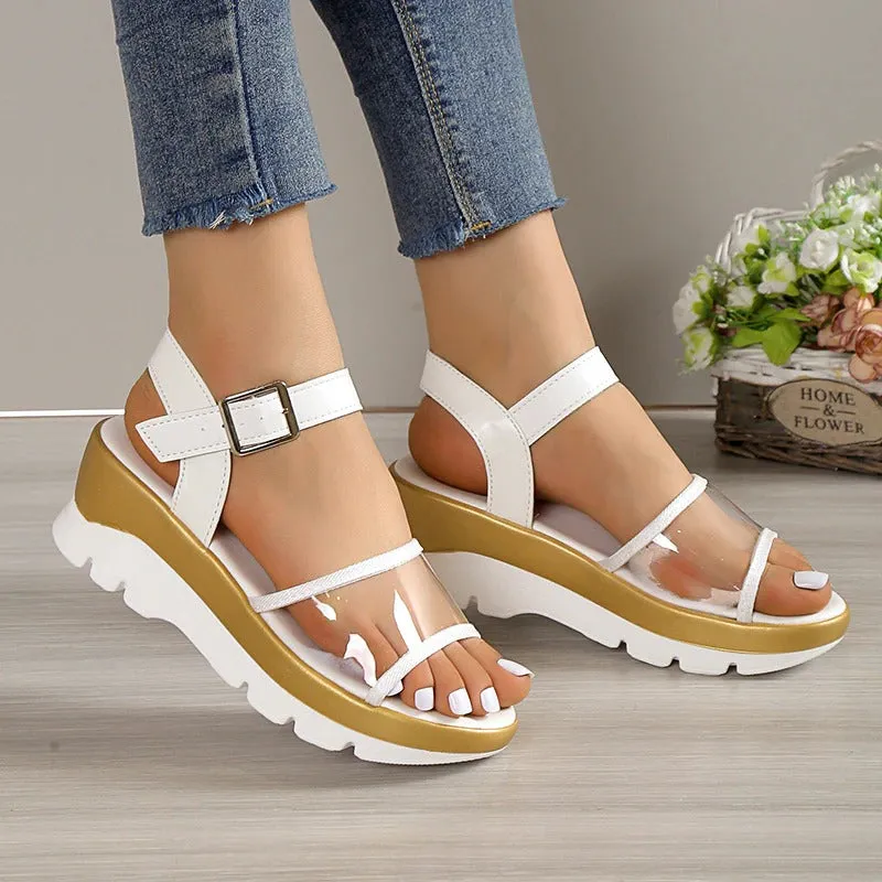 GRW Arch Support Sandals Women Memory Foam Clear Ankle Strap EVA Plus Size Unique Summer