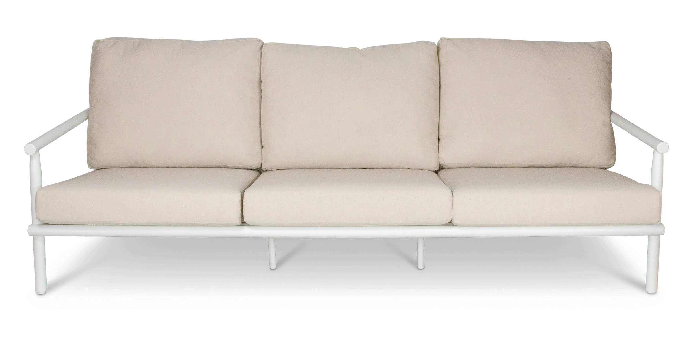 Havana 3 Seater in Arctic White with Dune Rope Inlay and Olefin Cushions