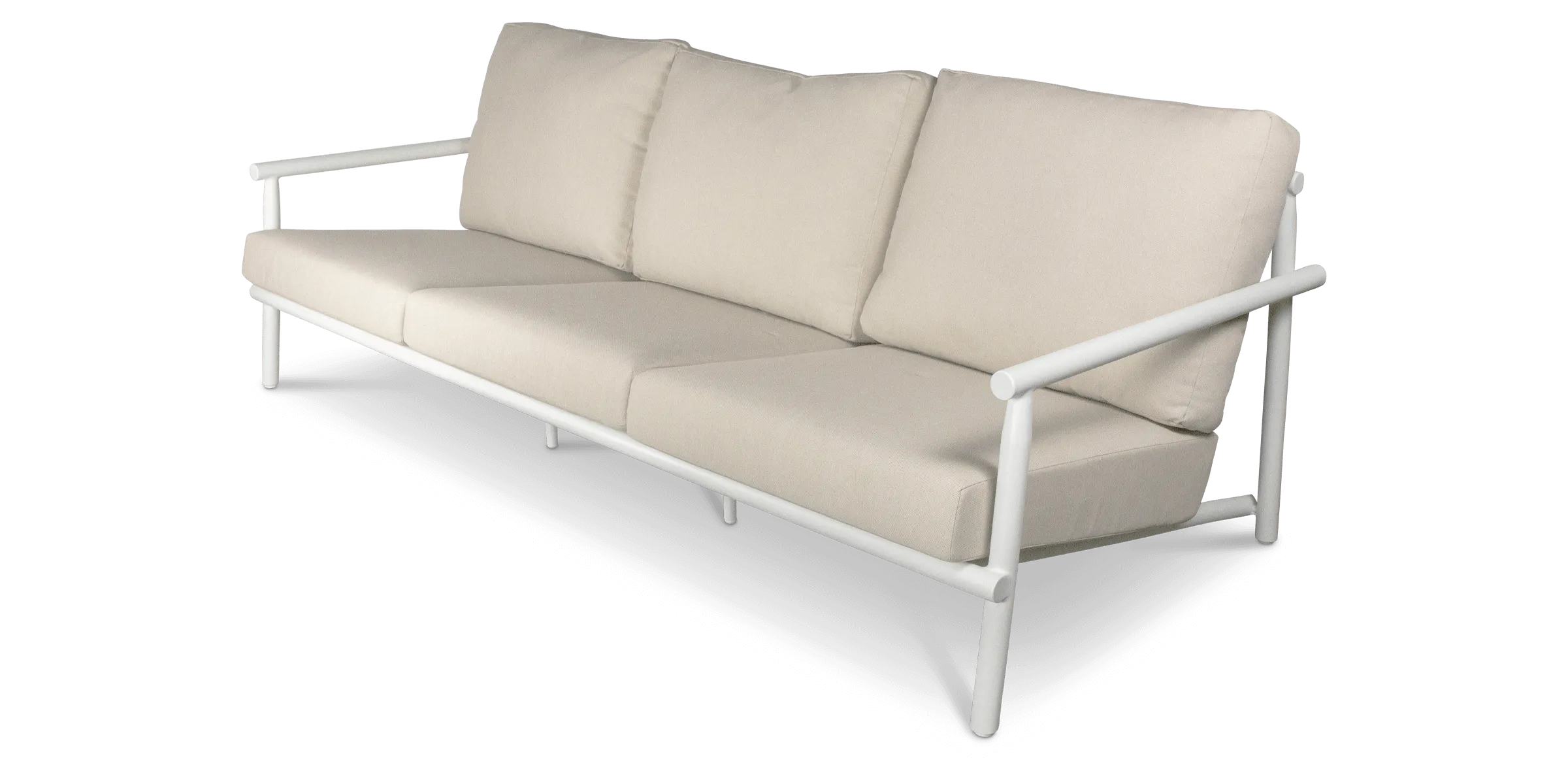 Havana 3 Seater in Arctic White with Dune Rope Inlay and Olefin Cushions