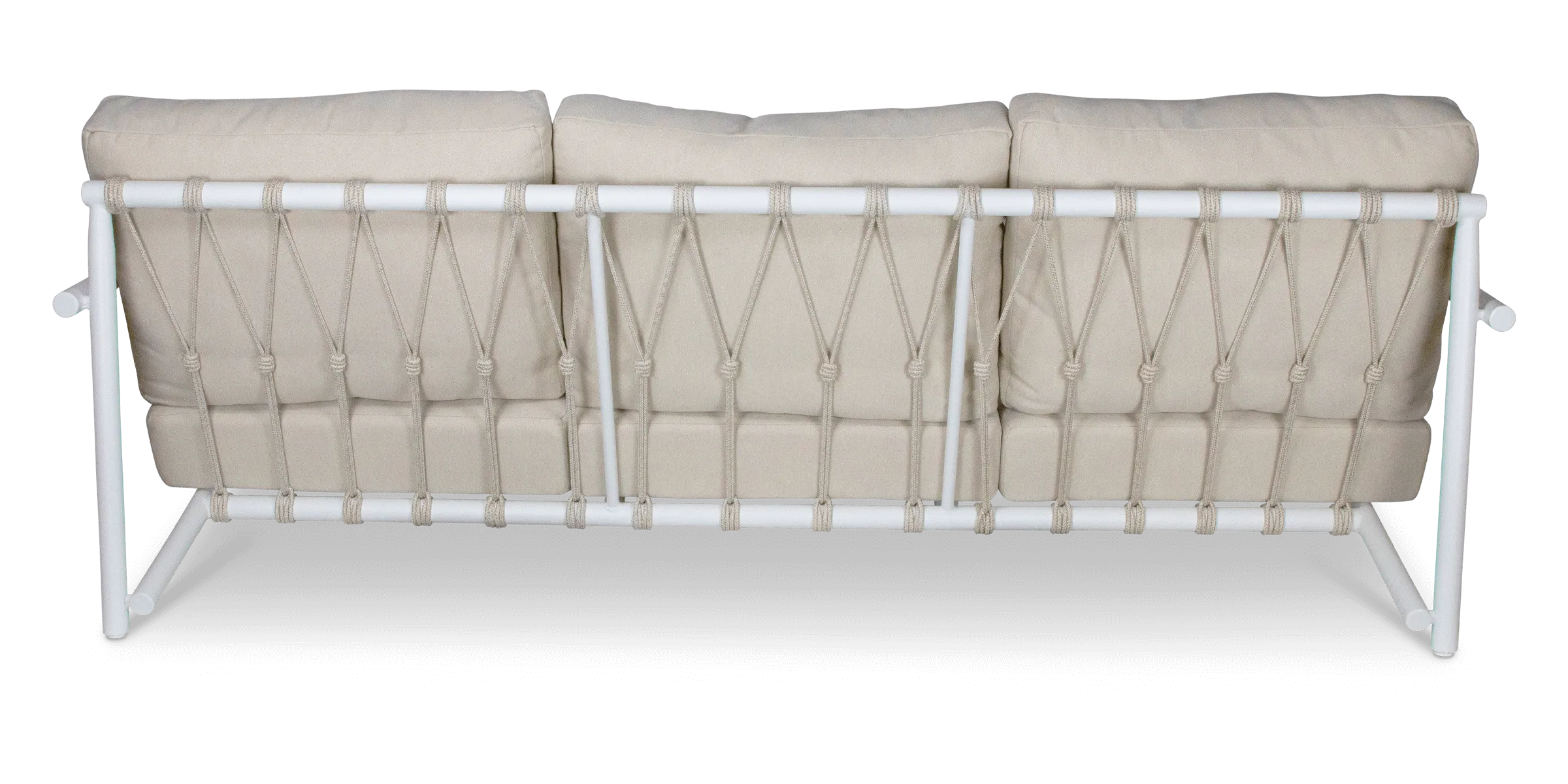 Havana 3 Seater in Arctic White with Dune Rope Inlay and Olefin Cushions