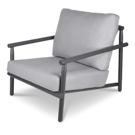 Havana Armchair in Gunmetal with Charcoal Rope Inlay and Olefin Cushions