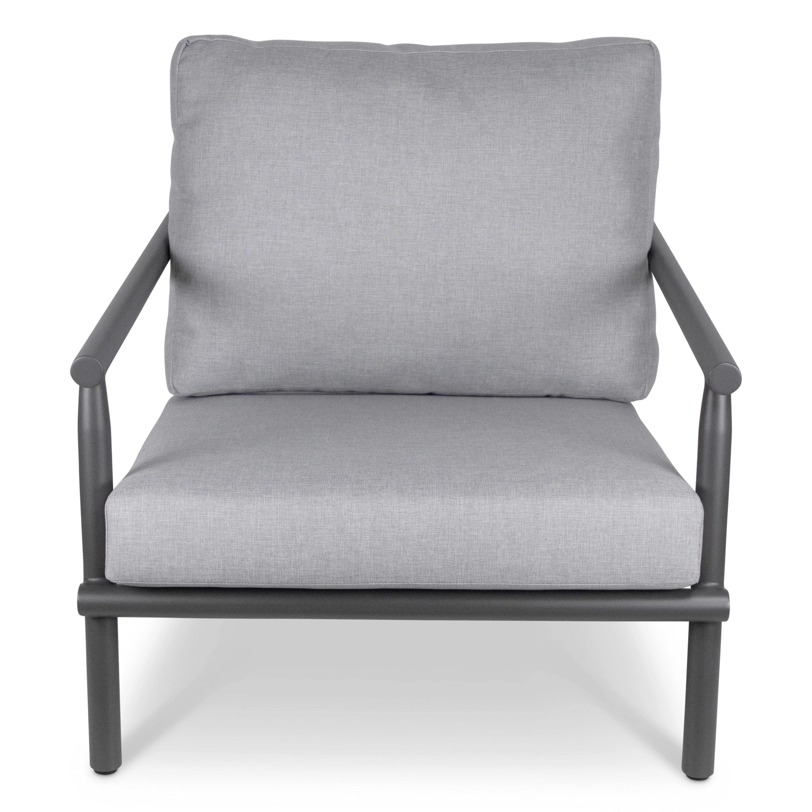 Havana Armchair in Gunmetal with Charcoal Rope Inlay and Olefin Cushions