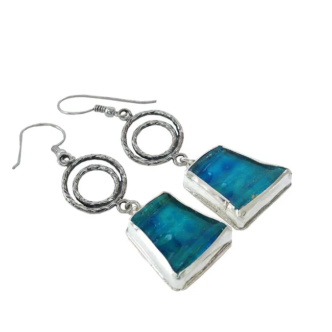 Israeli Roman Glass Mediterranean Lagoon Earrings