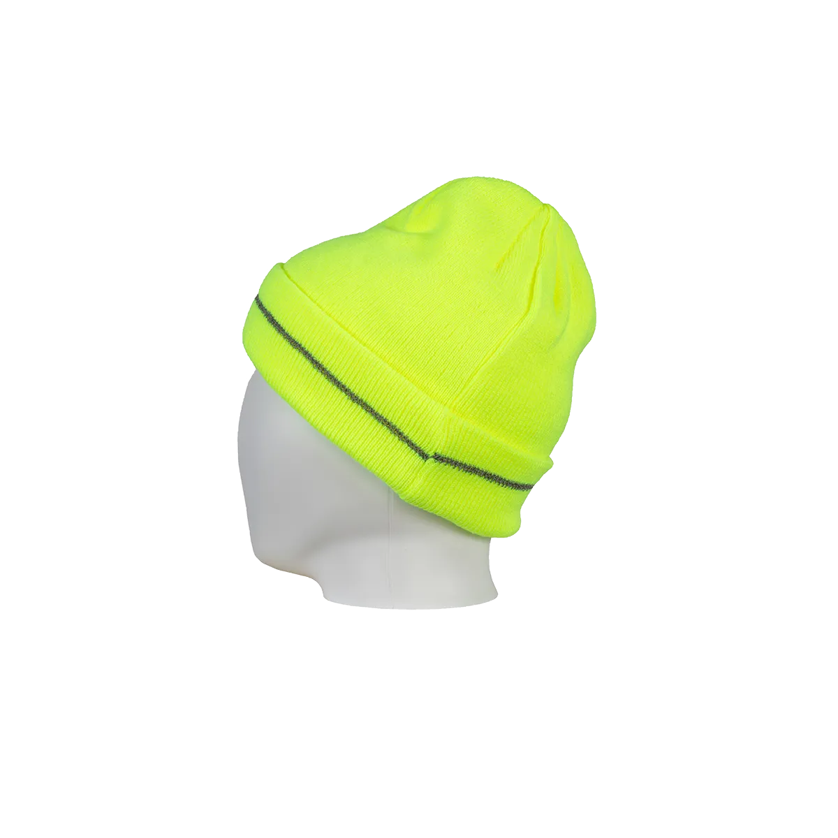 LBE-S1 Lime Safety Beanie Hat with Reflective Stripe