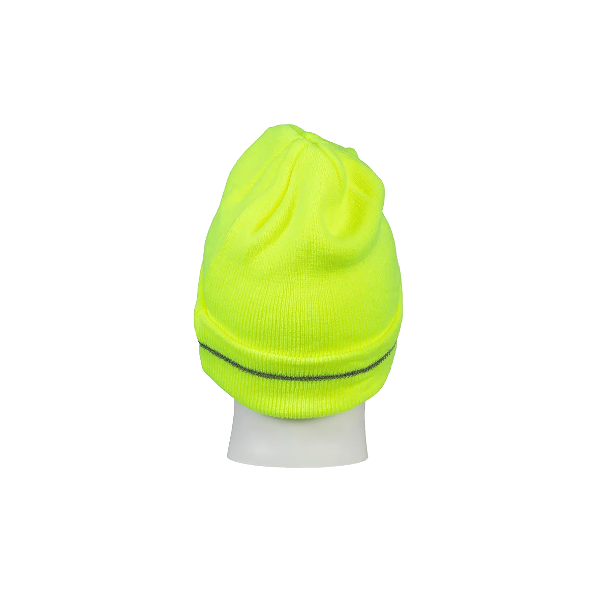 LBE-S1 Lime Safety Beanie Hat with Reflective Stripe