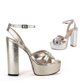 LENOX - metallic platform sandal