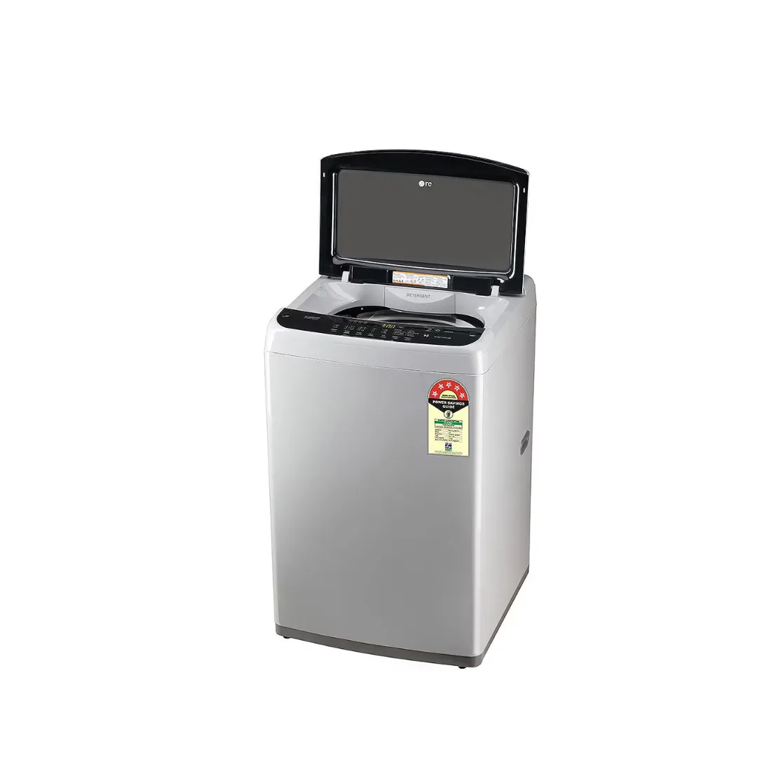 LG 7Kg Top Load Washing Machine, Smart Inverter Motor, Middle Free Silver