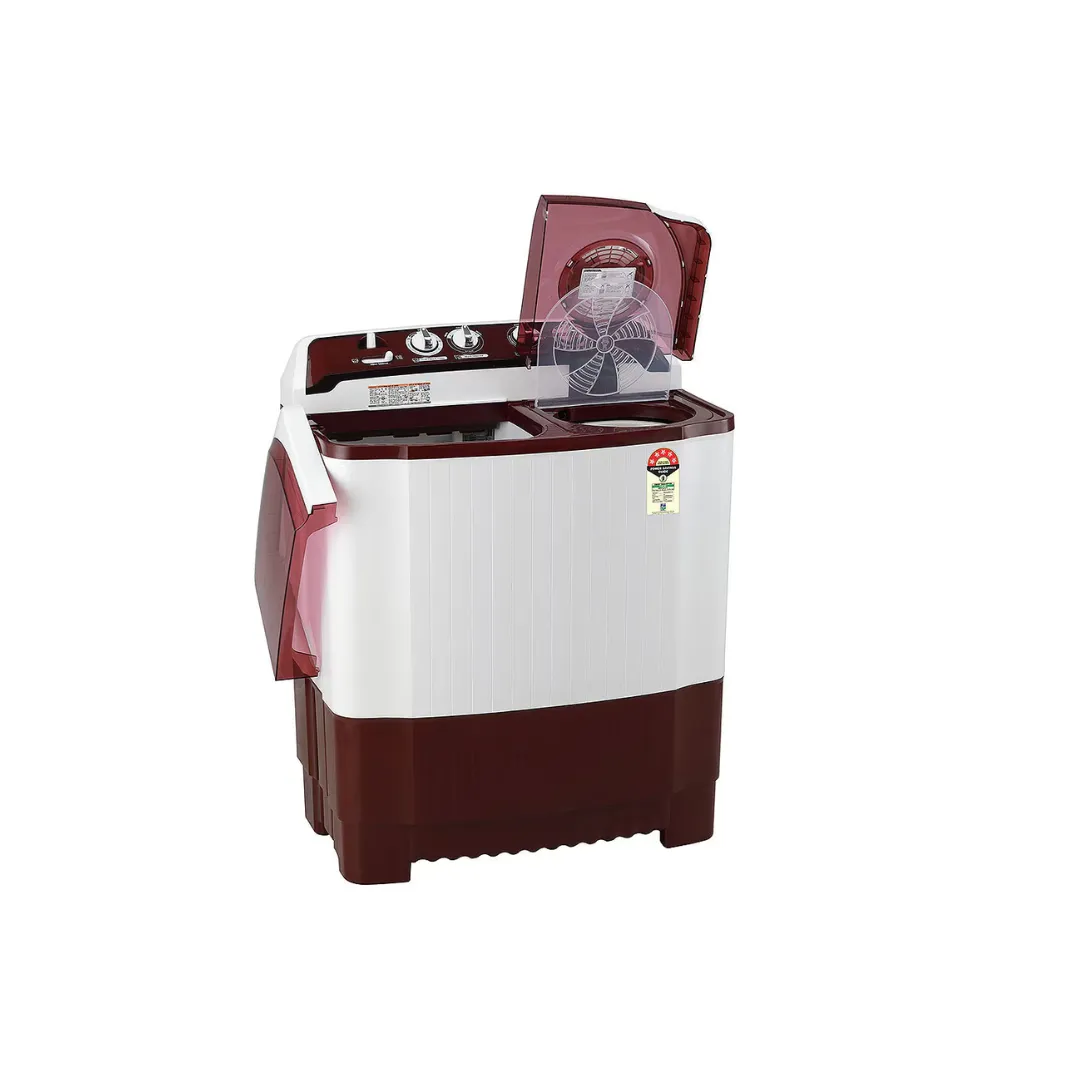 LG 8.5Kg Semi Automatic Top Load Washing Machine, Roller Jet Pulsator   Soak, Burgundy