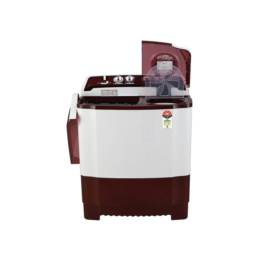 LG 8.5Kg Semi Automatic Top Load Washing Machine, Roller Jet Pulsator   Soak, Burgundy