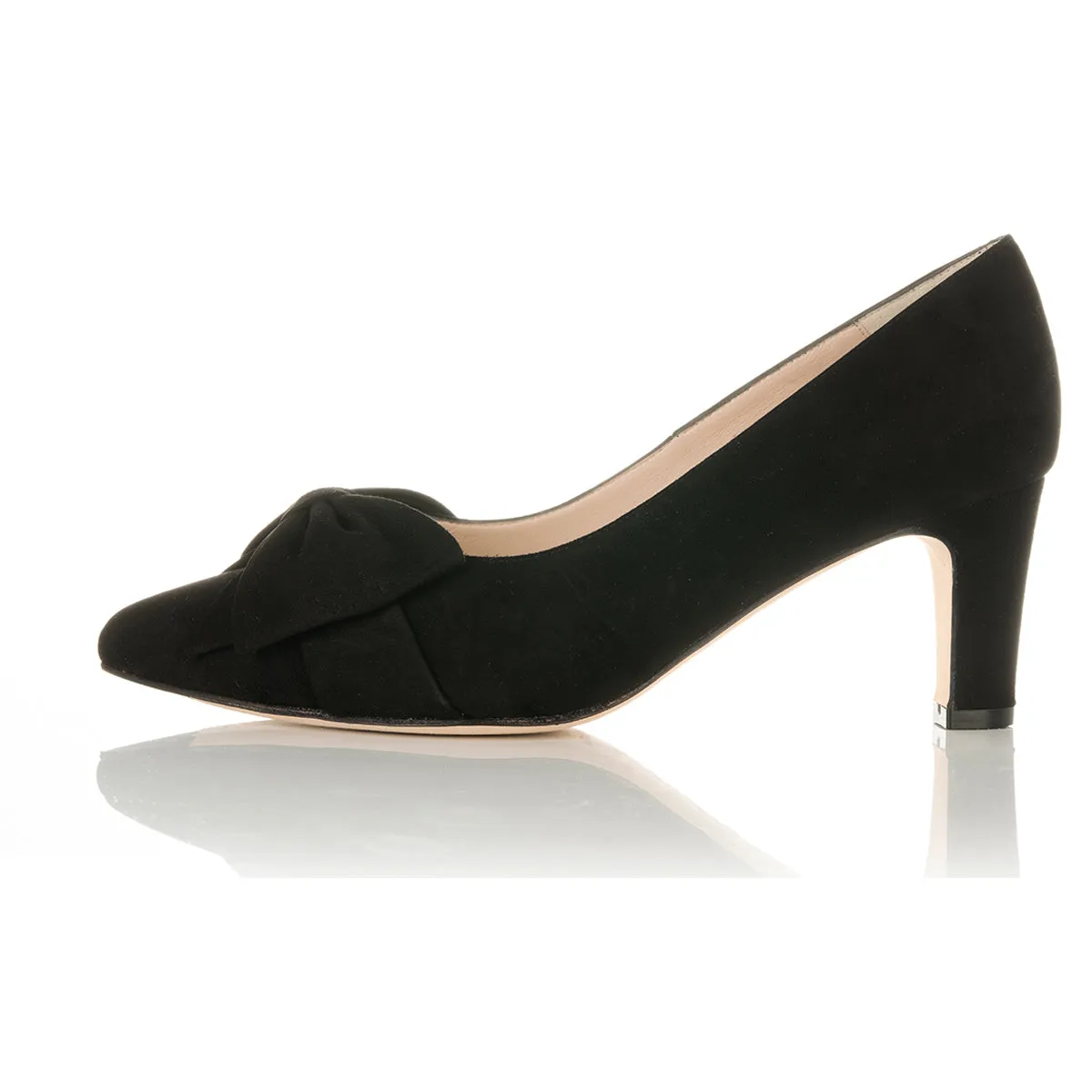 Lori Extra-Wide Fit Court Shoe – Black Suede