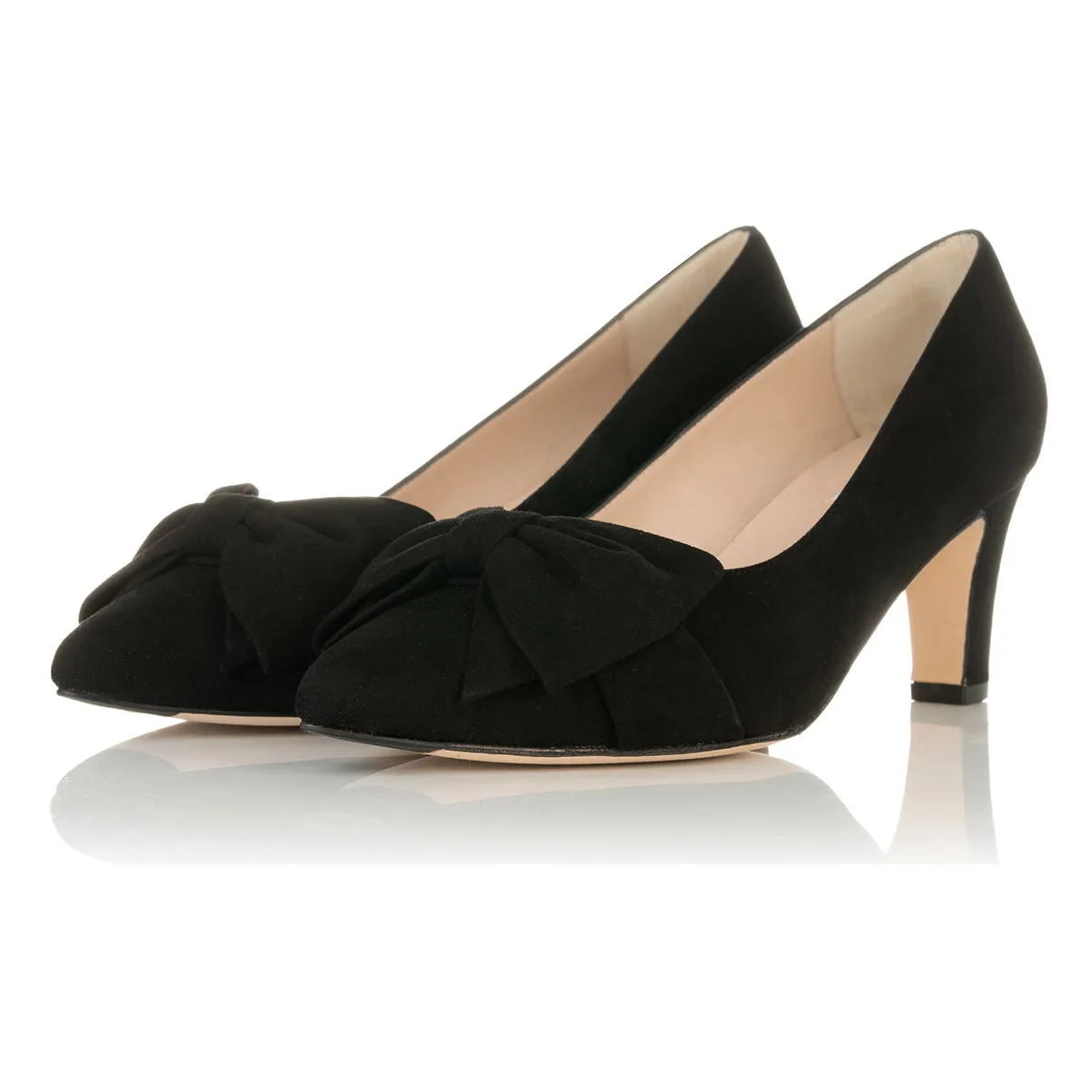 Lori Extra-Wide Fit Court Shoe – Black Suede