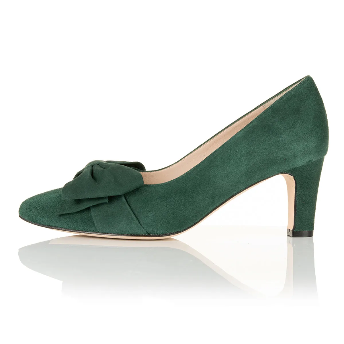 Lori Extra-Wide Fit Court Shoe – Green Suede