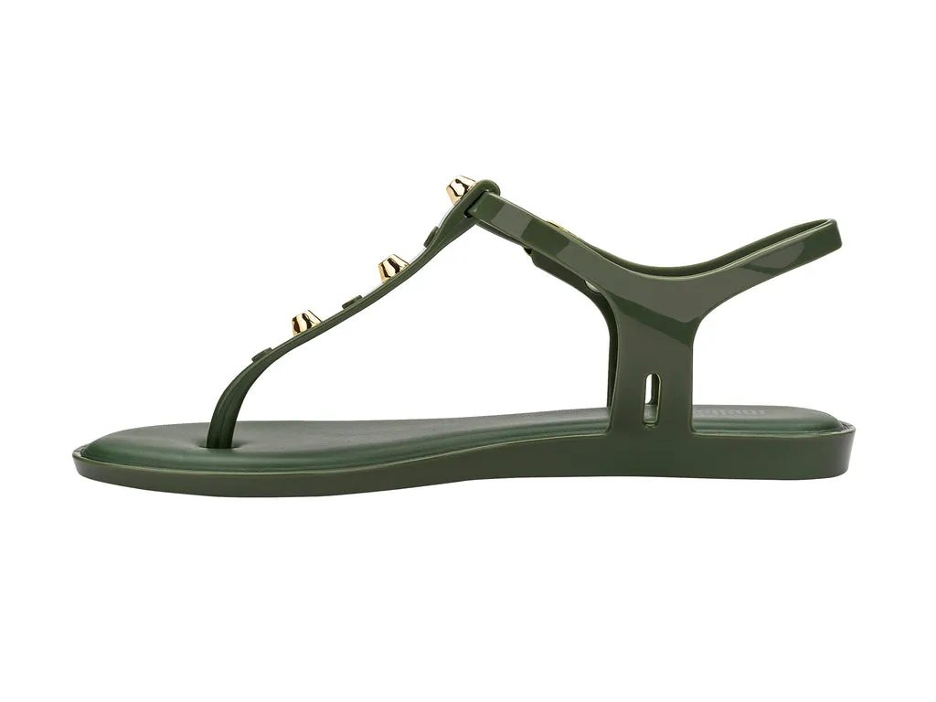 Melissa Solar Studs AD Green Flip Flop Flat Sandals For Womens