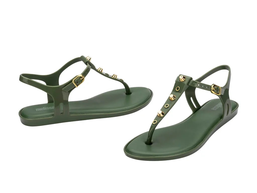 Melissa Solar Studs AD Green Flip Flop Flat Sandals For Womens