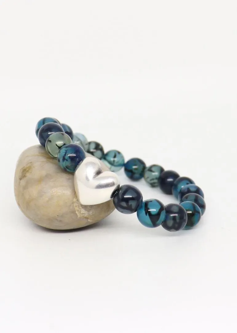 My Wristy Business - Agate Heart Beaded Bracelet