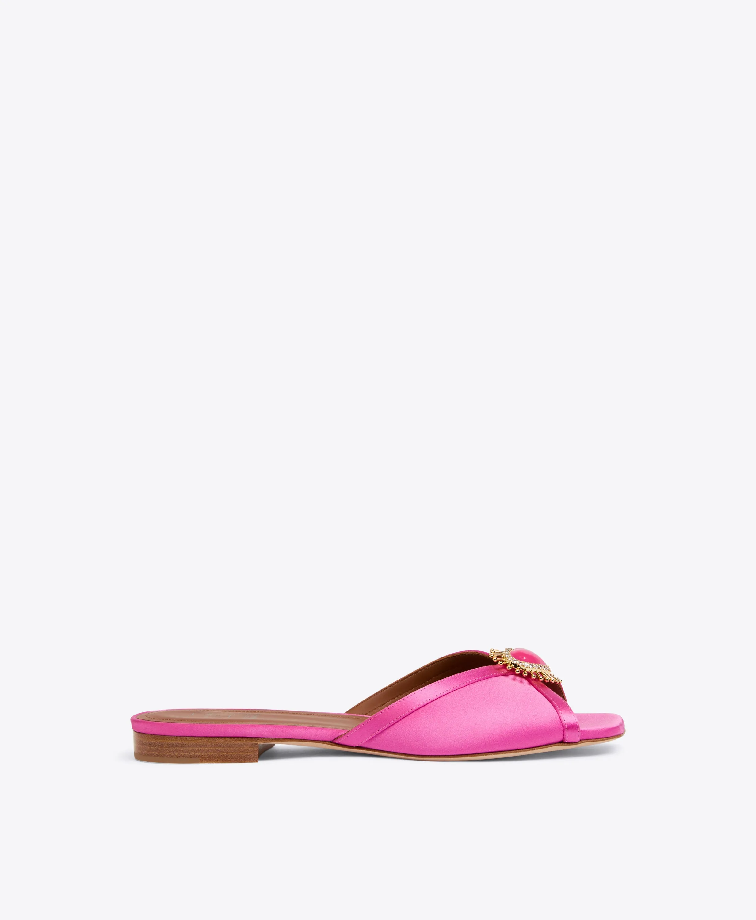 Perla Pink Satin Sandals