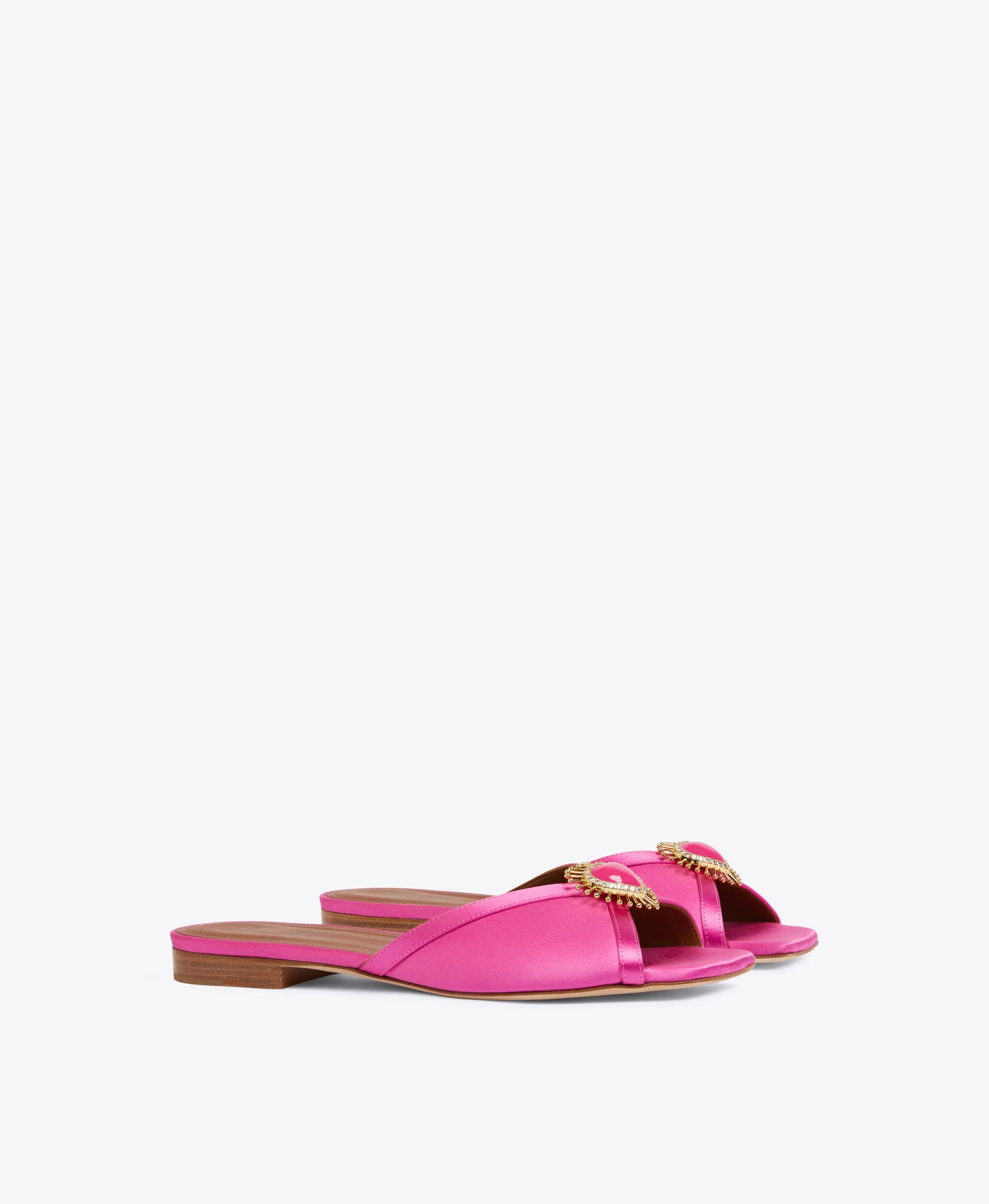 Perla Pink Satin Sandals