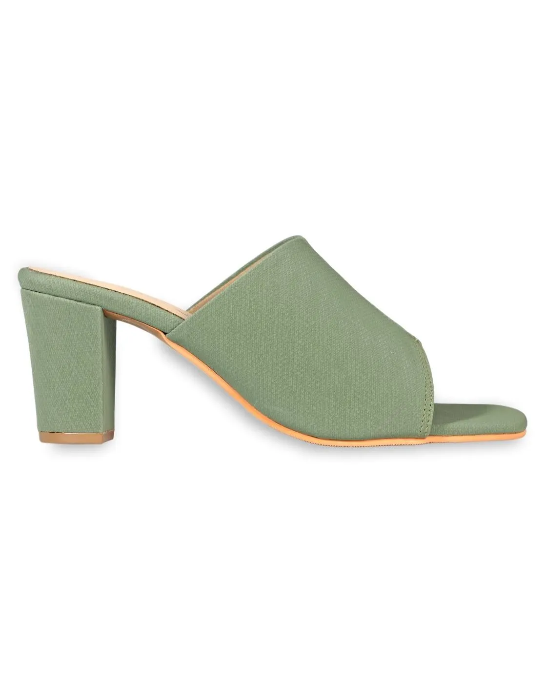 Plain Jane Classic Green Block Heels for Women