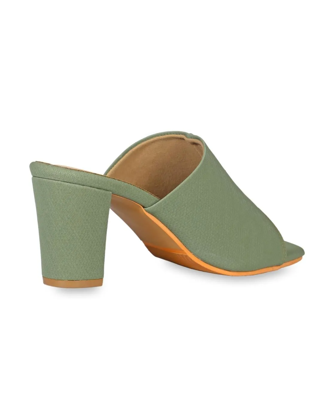 Plain Jane Classic Green Block Heels for Women