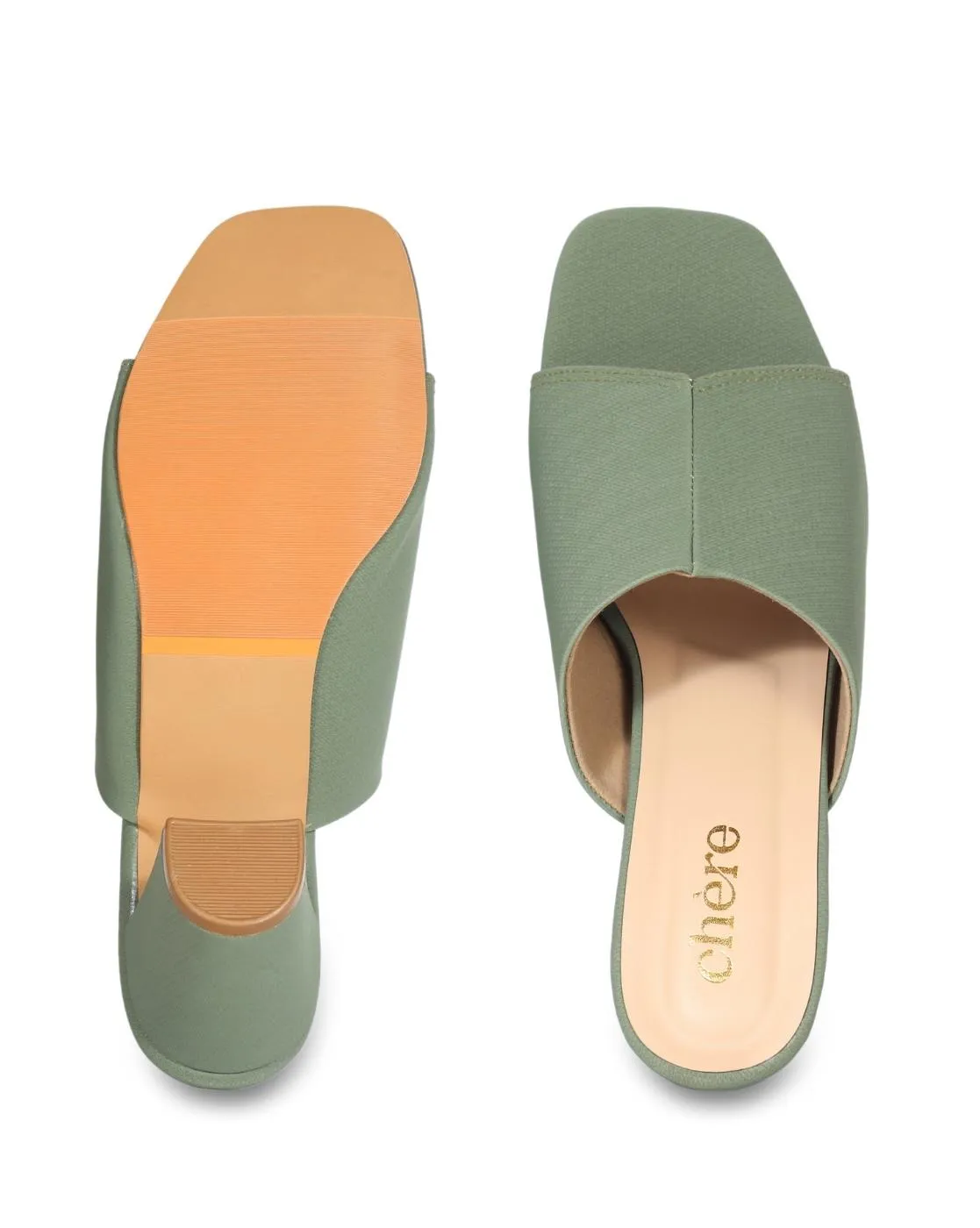 Plain Jane Classic Green Block Heels for Women