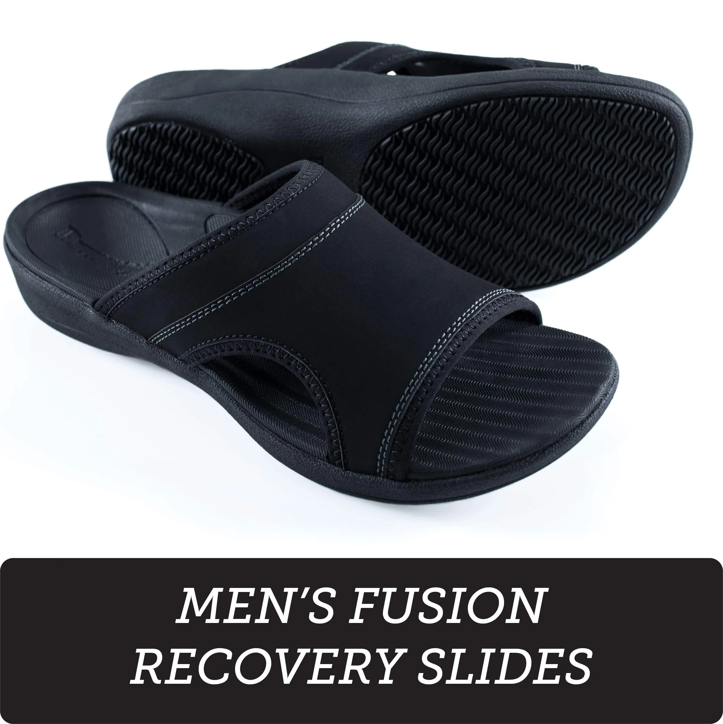 Mens Comfortable Recovery Fusion Slides by Powerstep - Ideal for Post-Workout Wear