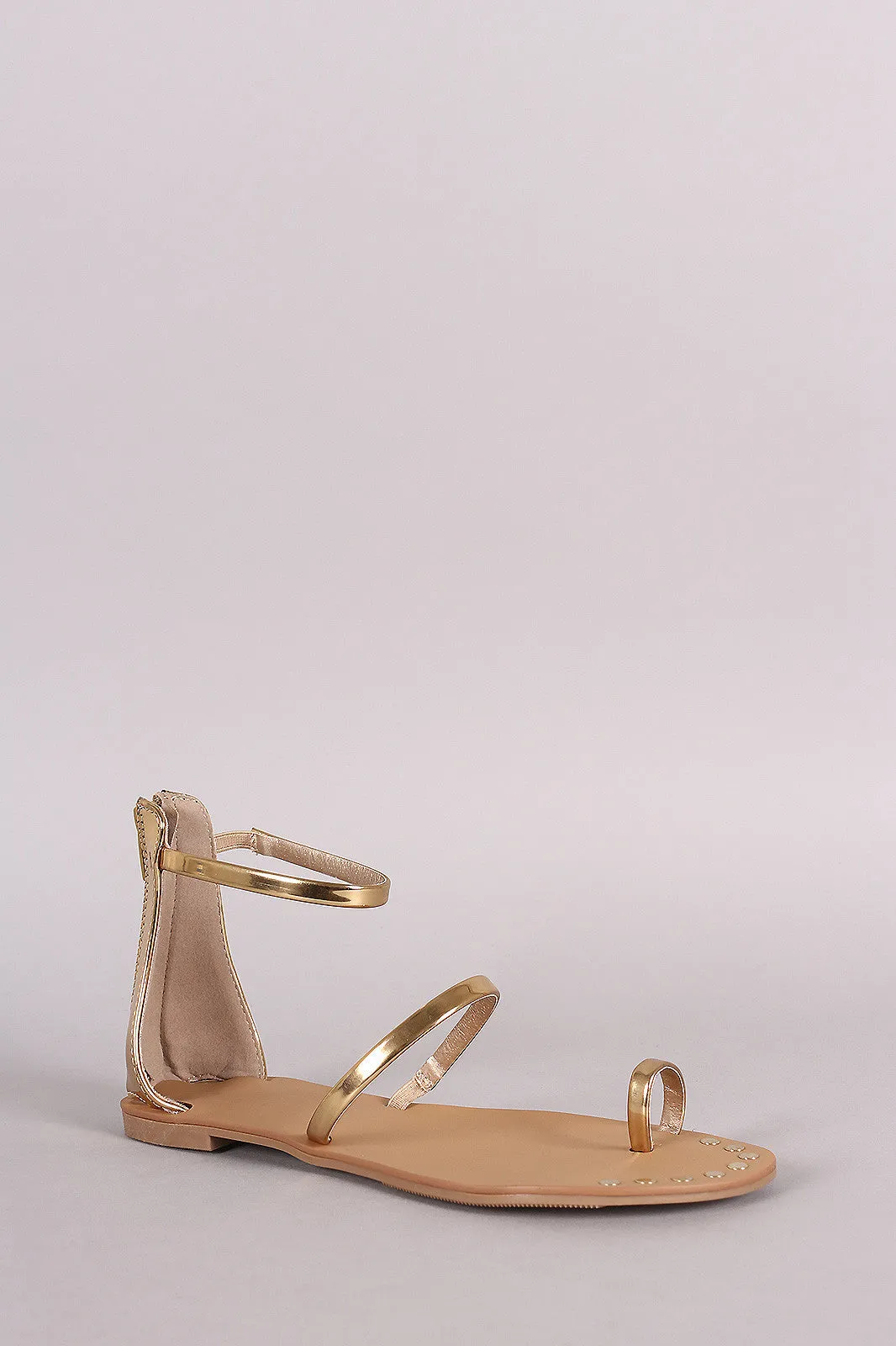 Qupid Single Straps Toe Ring Sandal