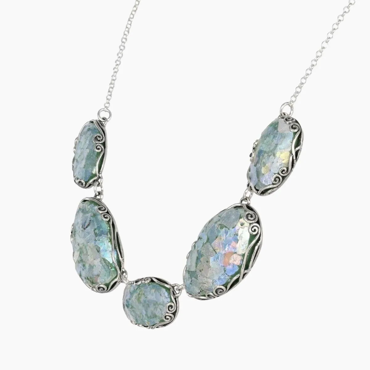 Roman Glass 5-Piece Patina Necklace