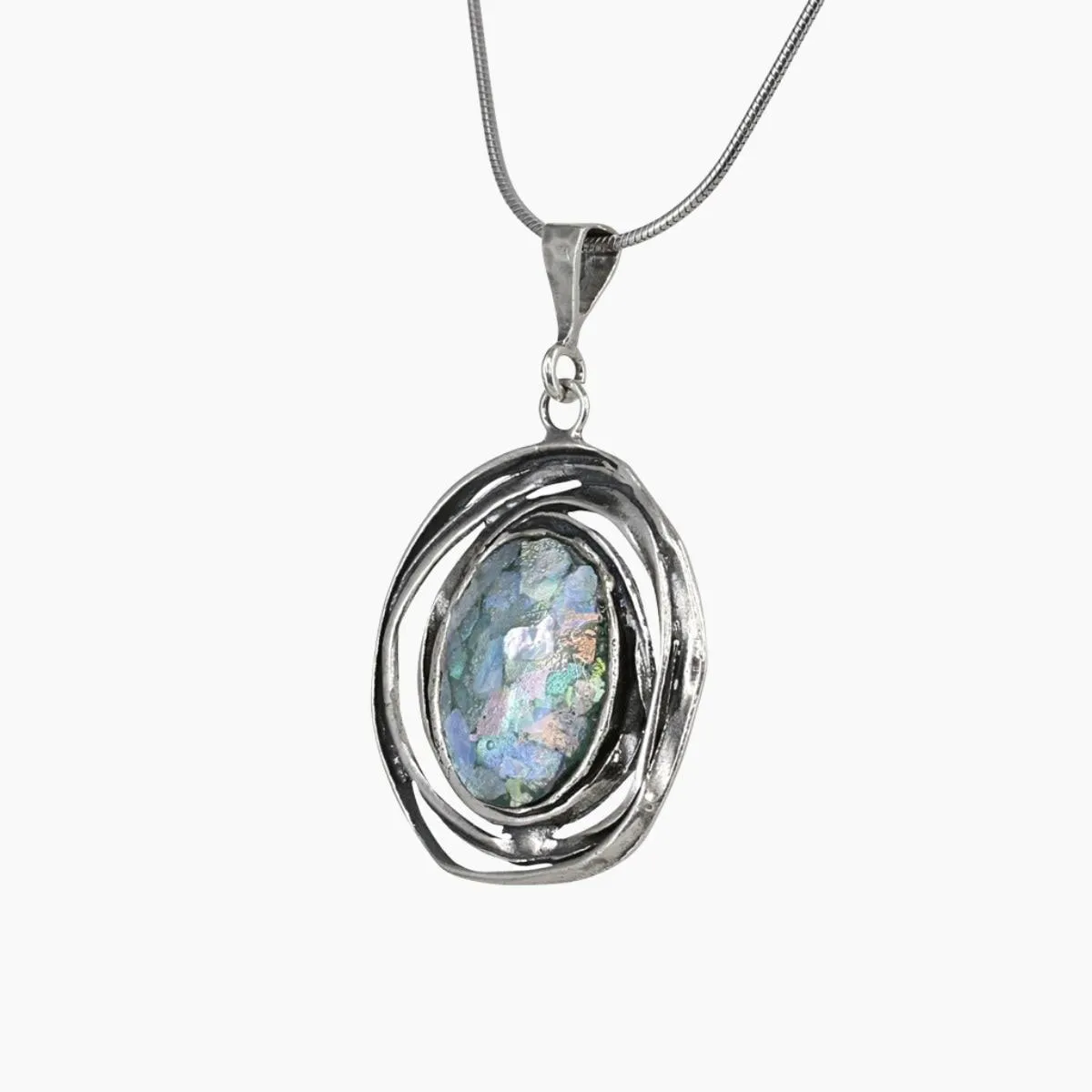 Roman Glass Nested Egg Pendant