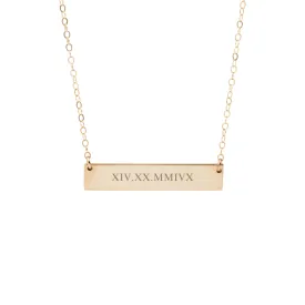 Roman Numeral Bar Necklace