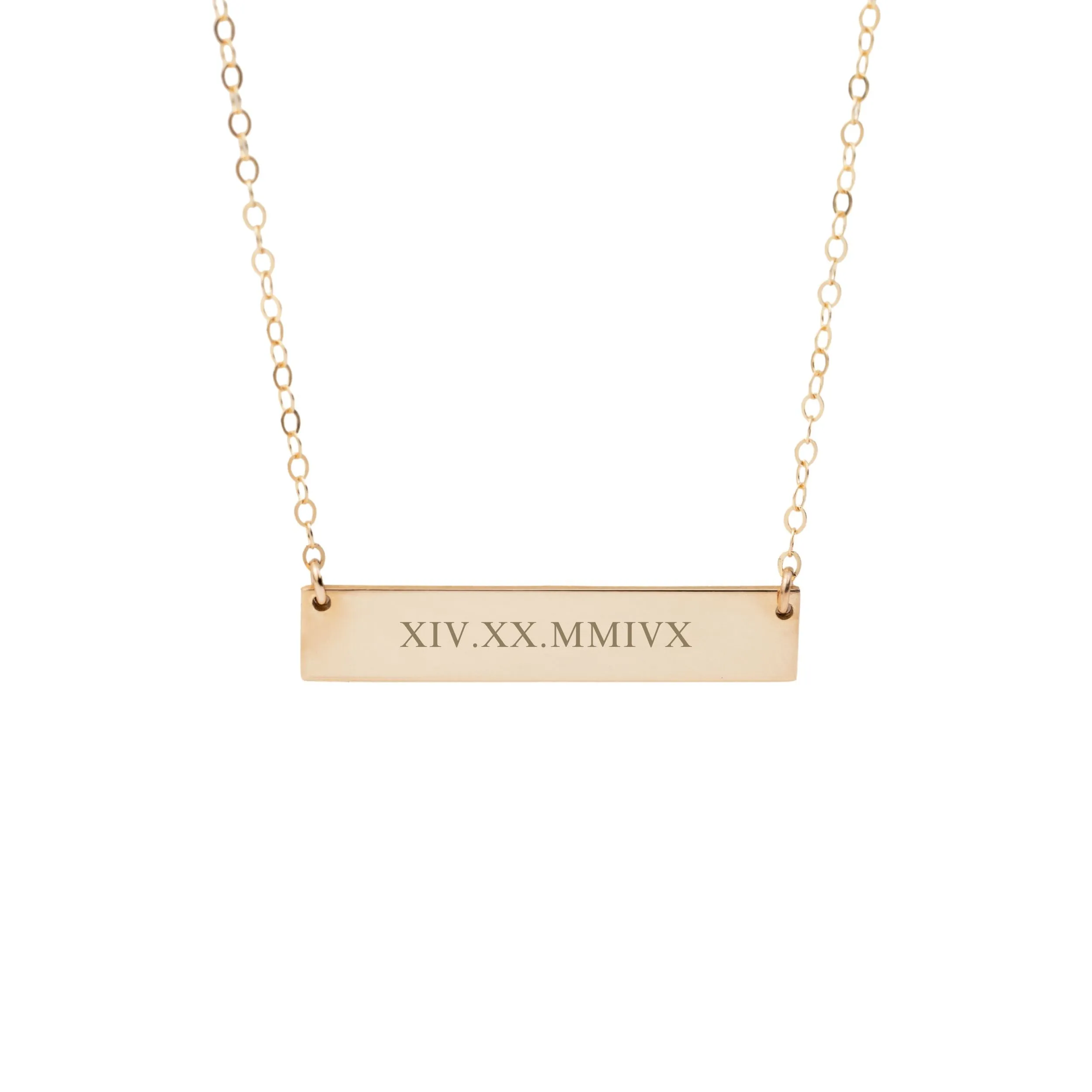 Roman Numeral Bar Necklace