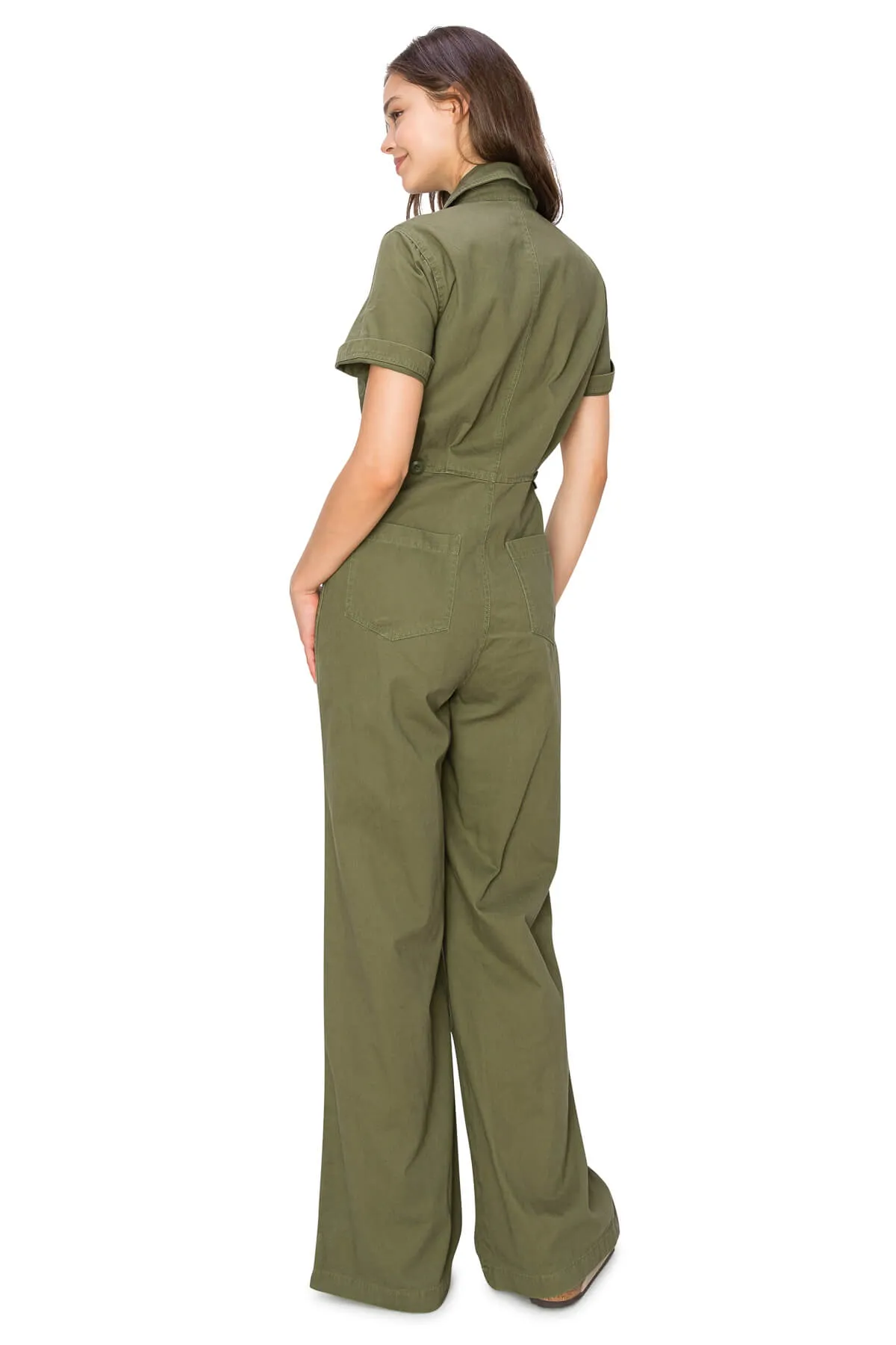 Short Sleeve Straight Jumpsuit - Cypress