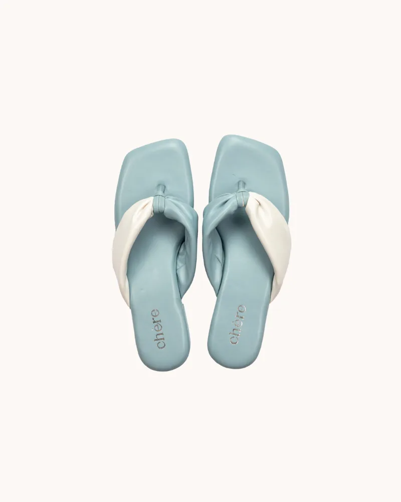 Sky Blue Hip Dual Tone Strap Flats for Women