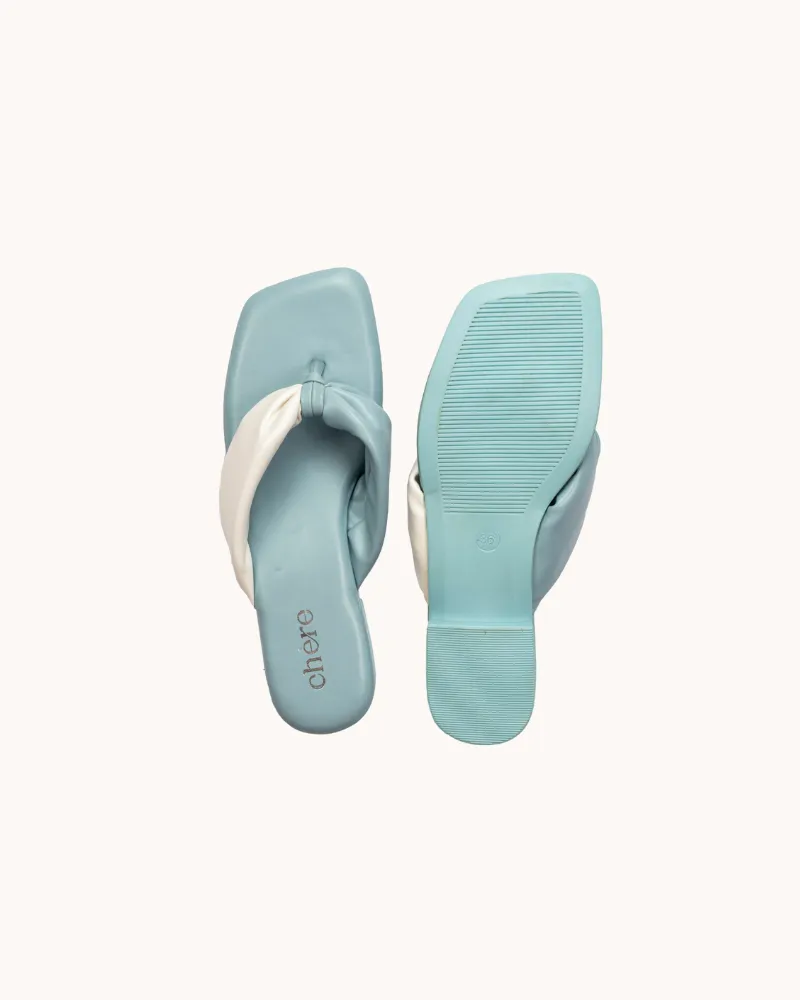 Sky Blue Hip Dual Tone Strap Flats for Women