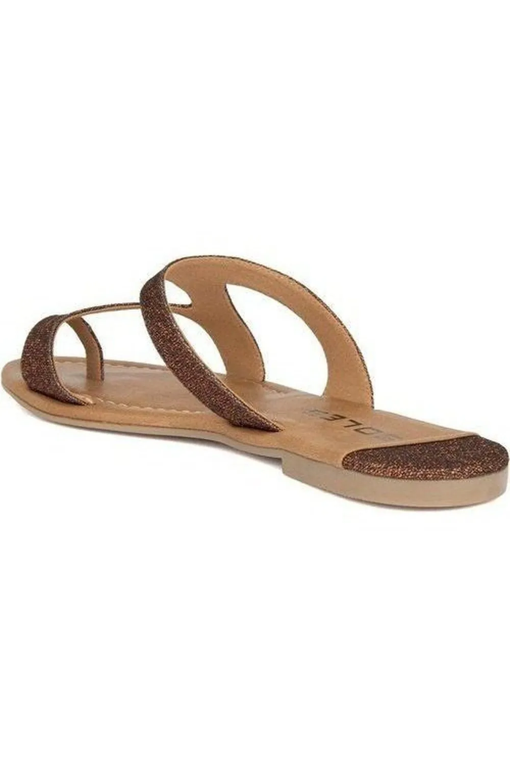 SOLES  Bronze Laser Cut Party Flat Sandals