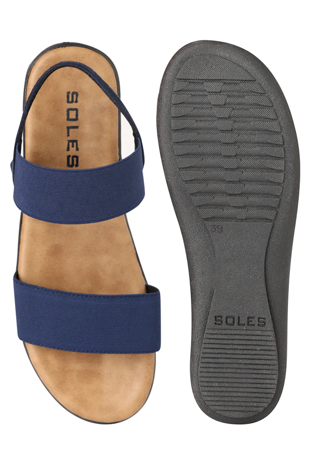 SOLES Chic Blue Flat Sandals- Add a Splash of Color to Your Summer