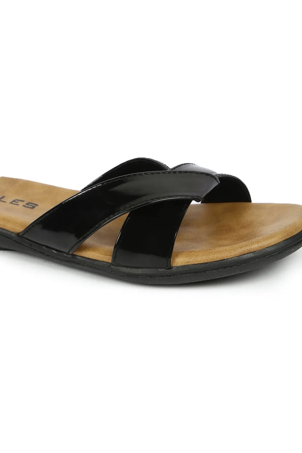 SOLES Classic Black Flat Sandals - Versatile Style for Any Occasion