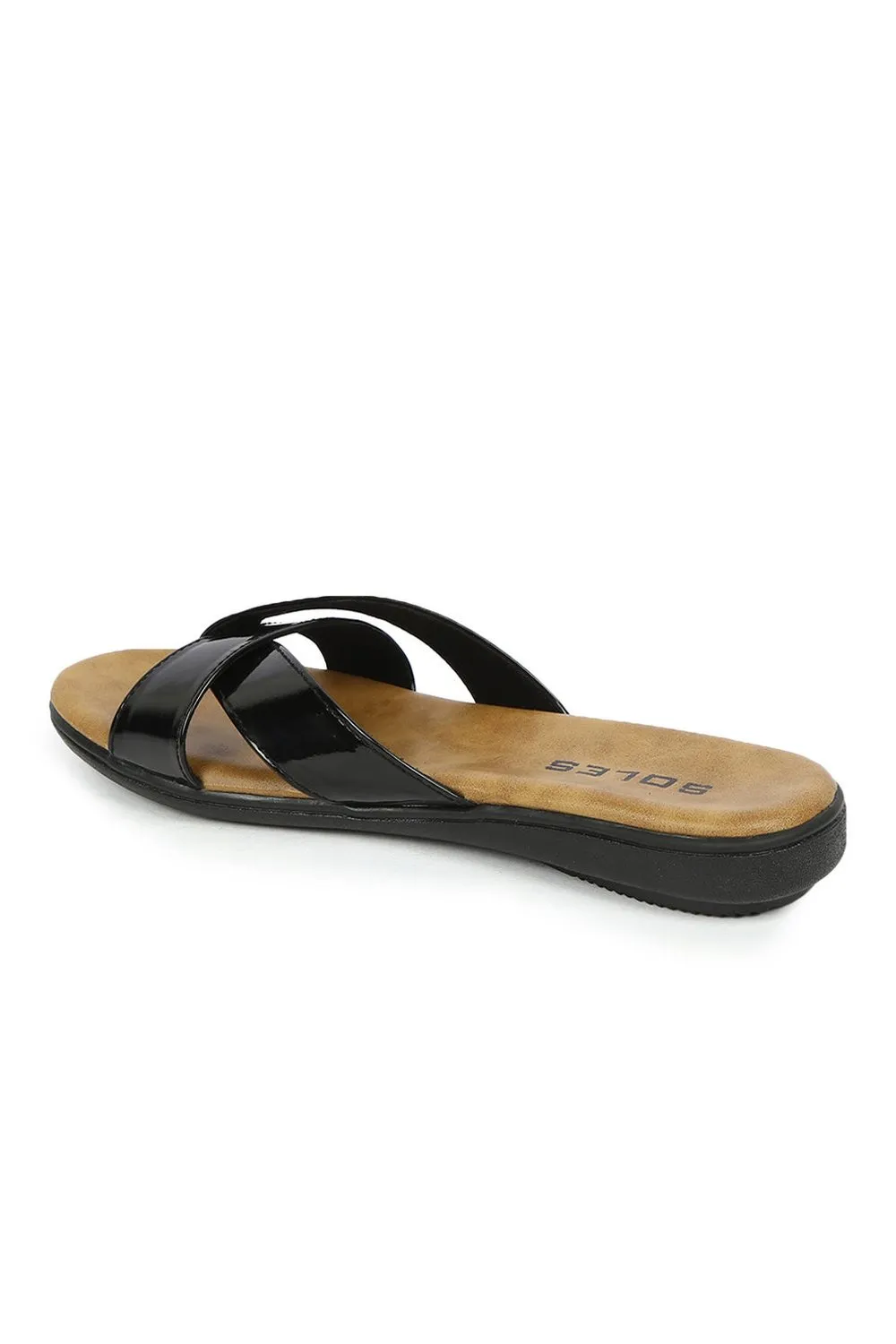 SOLES Classic Black Flat Sandals - Versatile Style for Any Occasion