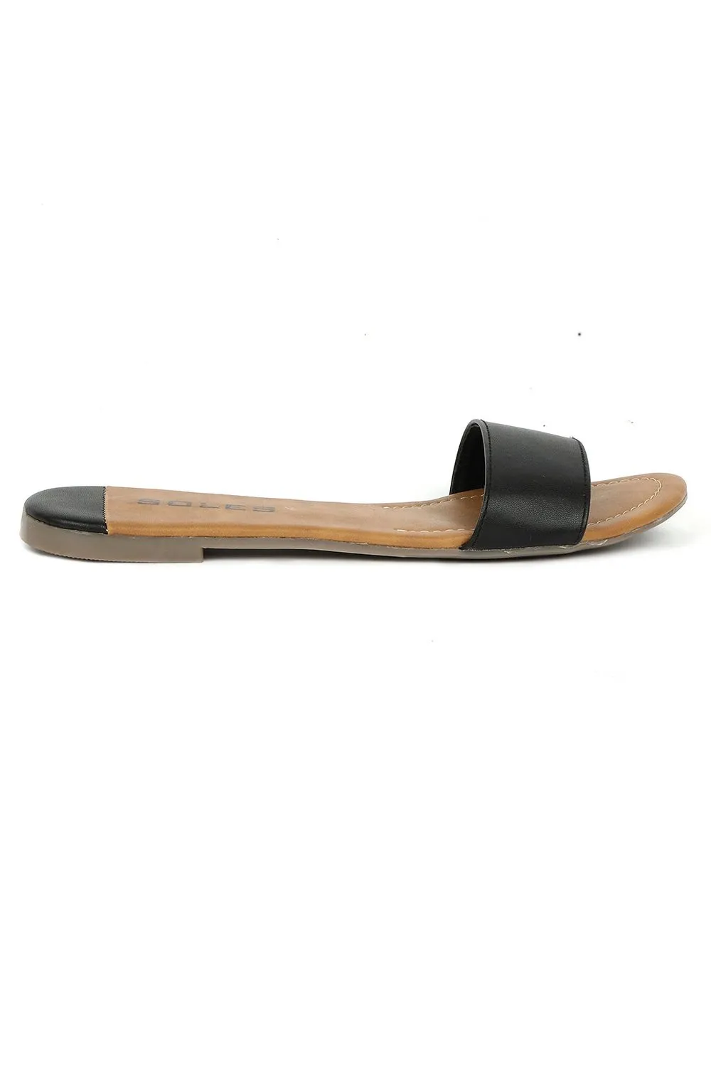 SOLES Classic Black Flat Sandals