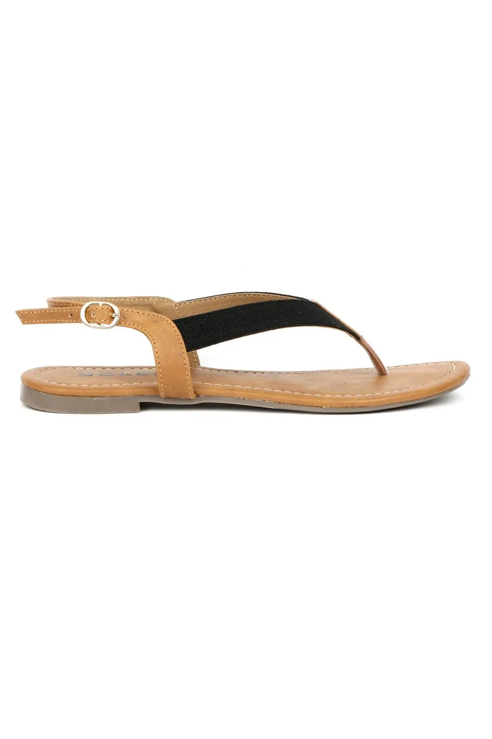 SOLES Classic Black Flat Sandals