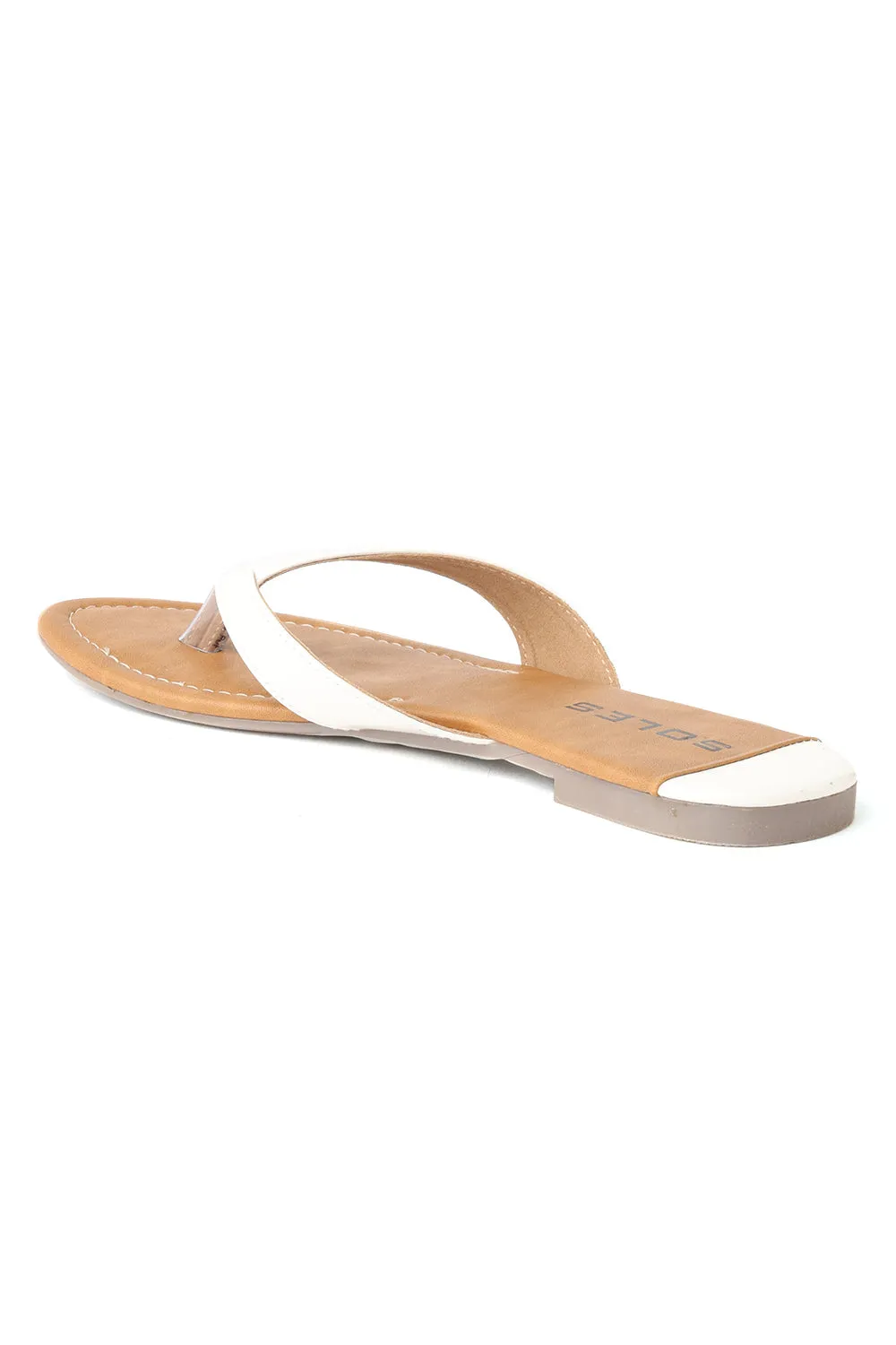 SOLES Crisp White Flat Sandals