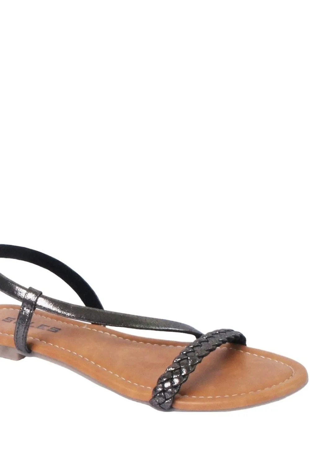 SOLES Metallic Flat Sandals - Shine in Comfort