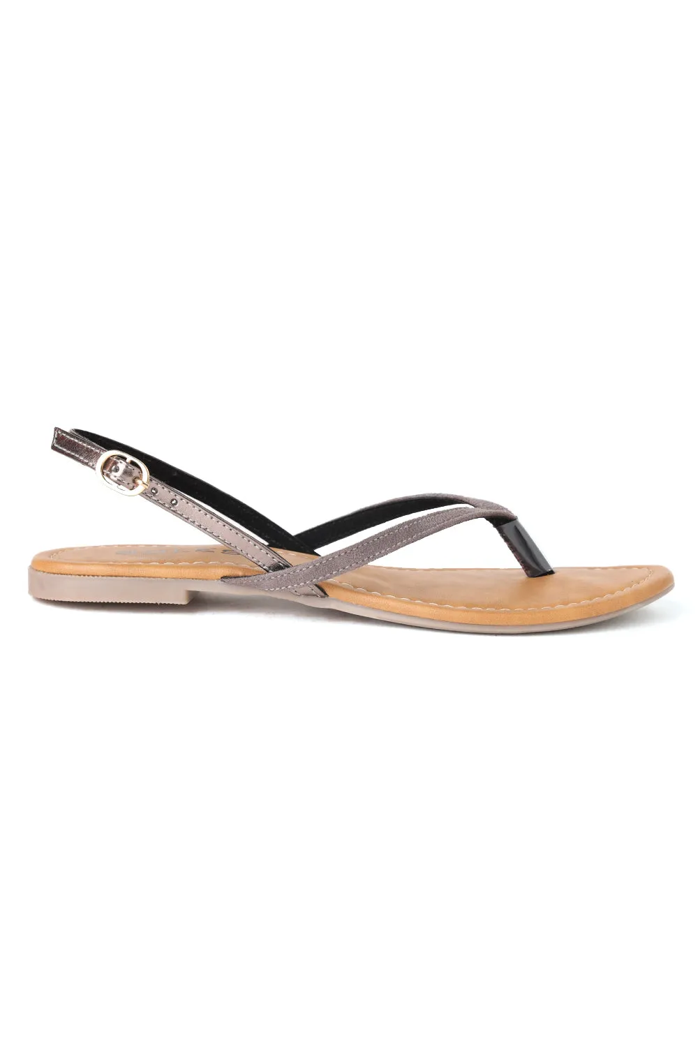 SOLES Modern Grey Flat Sandals