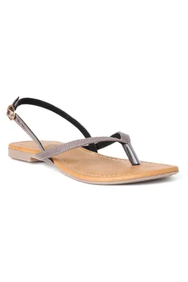 SOLES Modern Grey Flat Sandals