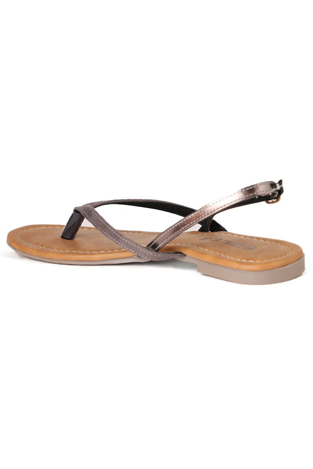 SOLES Modern Grey Flat Sandals