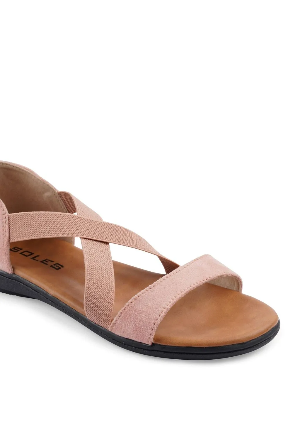 SOLES Pink Flat Sandals - Feminine Elegance