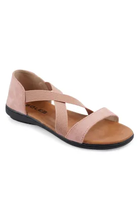 SOLES Pink Flat Sandals - Feminine Elegance