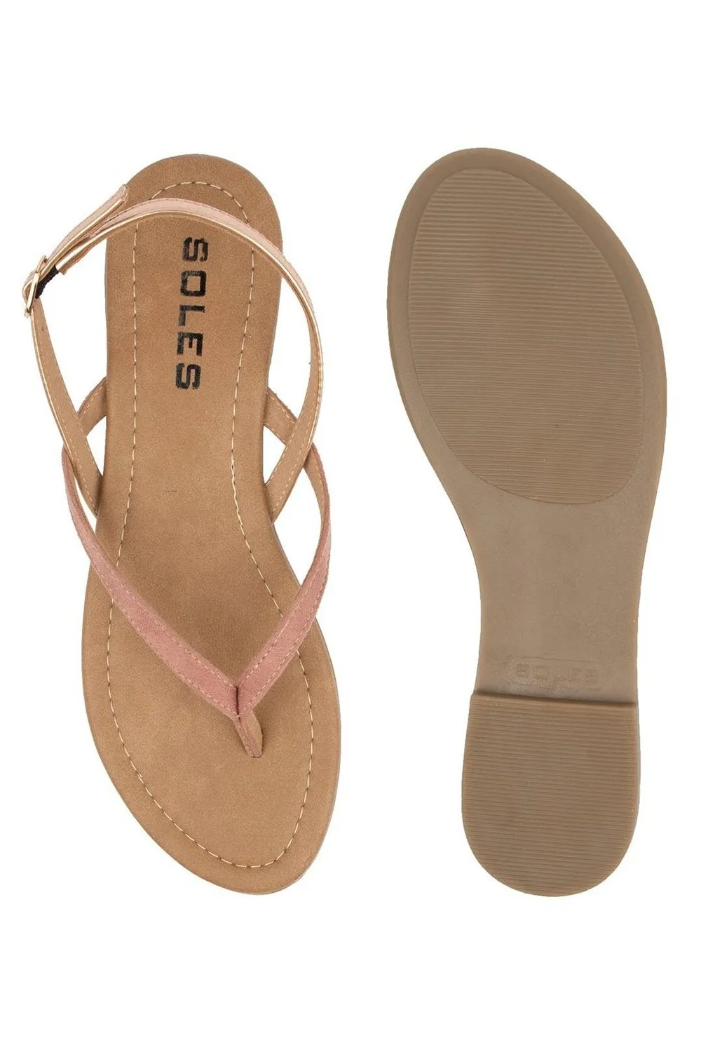 SOLES Pretty Pink Flat Sandals