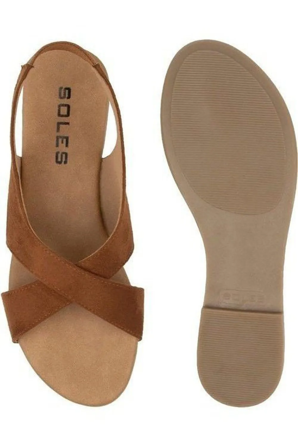 SOLES Tan Flat Sandals - Earthy & Comfortable Footwear