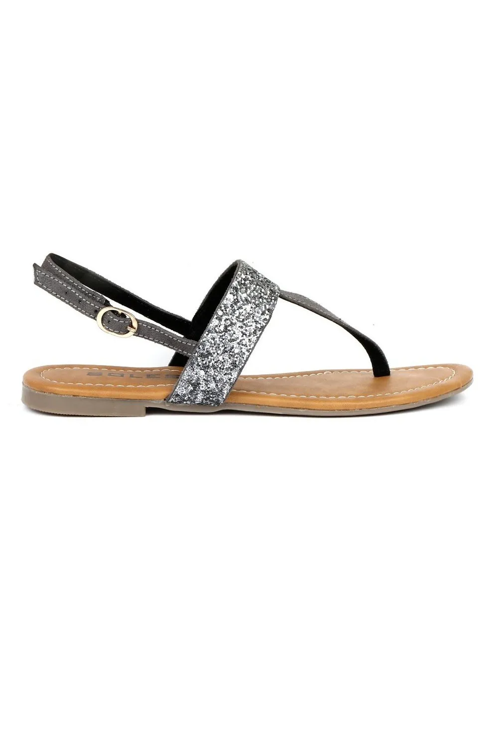 SOLES Trendy Metallic Flat Sandals