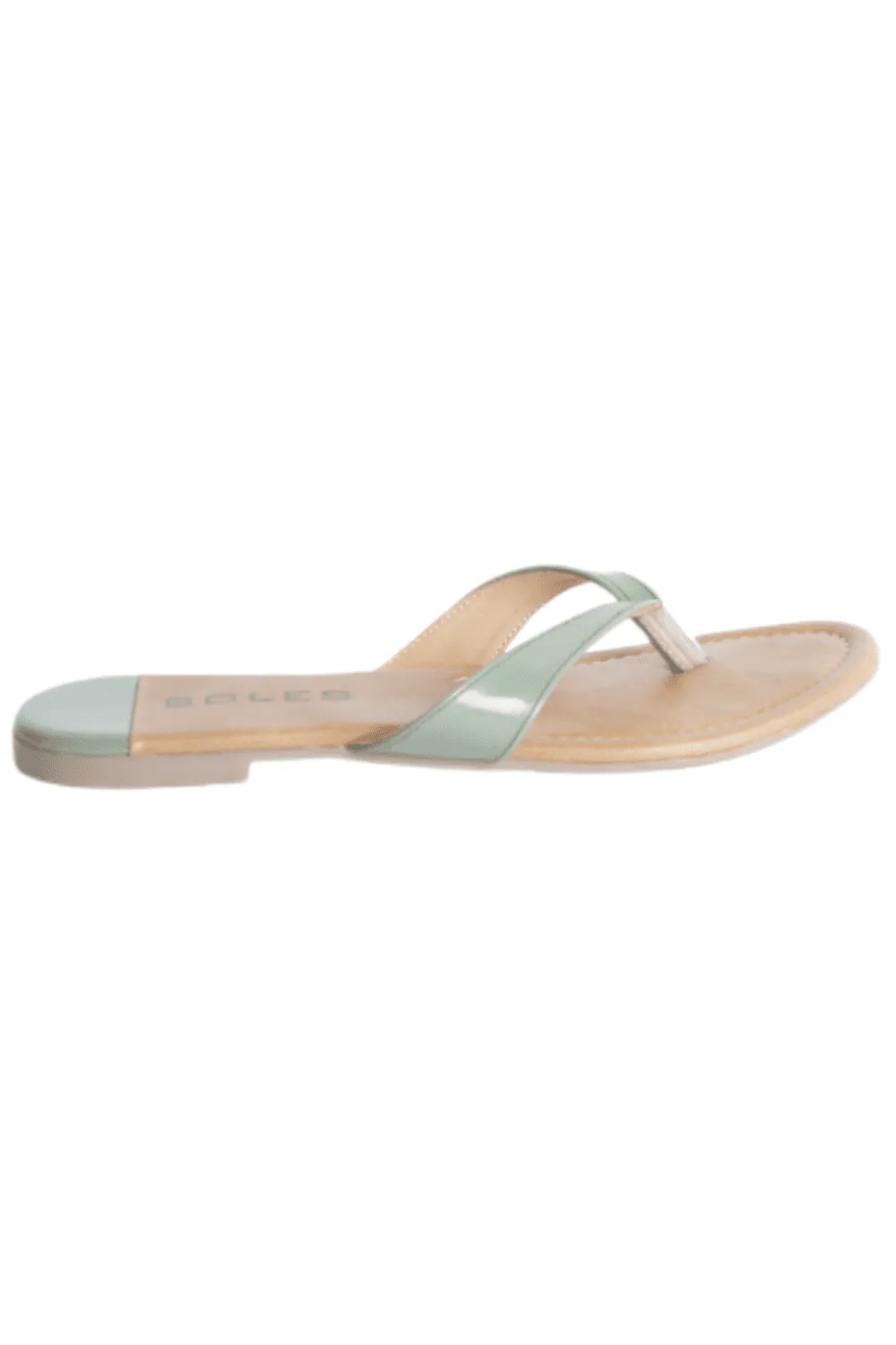 SOLES Vibrant Green Flat Sandals